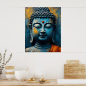 Gautama Buddha Painting - Modern Impasto Art ポスター (キッチン)