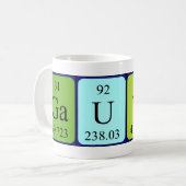 Gautierの定期的なテーブル名mag コーヒーマグカップ (正面左)