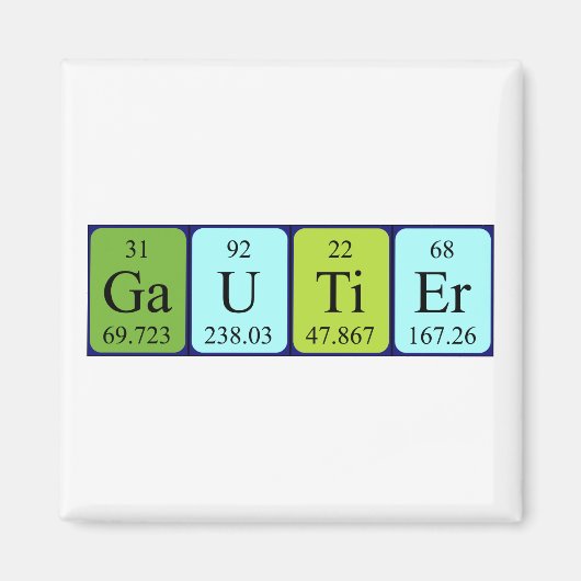 Gautier周期表名磁石 マグネット (正面)