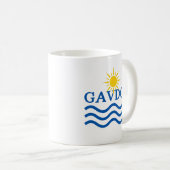 GAVDOSギリシャ、太陽波 コーヒーマグカップ (正面右)
