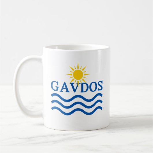 GAVDOSギリシャ、太陽波 コーヒーマグカップ (左)