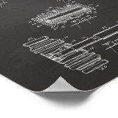 Gavel of Justice 1956パテントアート – Chalkboard ポスター (角)