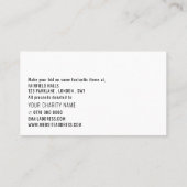 Gavelsロゴ、チャリティ静かオークションイベント広告 名刺 (裏面)