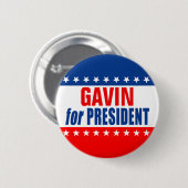 "GAVIN 大統領へ" バッジ (正面&裏面)
