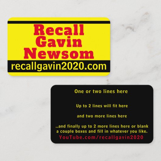 Gavin 2020名刺の取り消し 名刺 (正面/裏面)