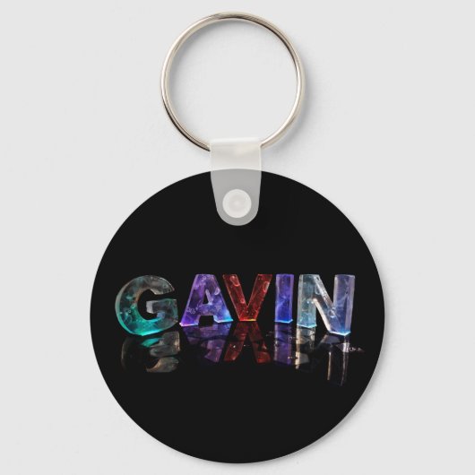 Gavin 3D Lights（写真）の名前 キーホルダー (正面)