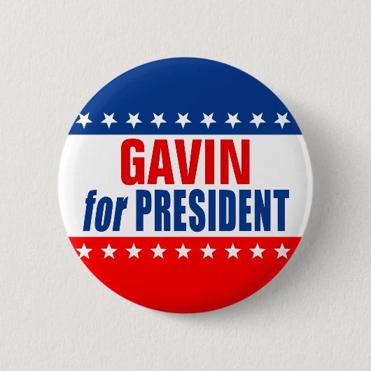 "GAVIN for PRESIDENT" Button 缶バッジ (正面)