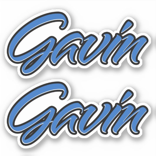 Gavin Name blue Aufkleber Sticker Stickerset シール (正面)