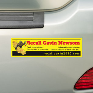 Gavin Newsom 2020バンパーステッカーの呼び出し バンパーステッカー