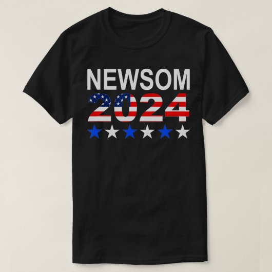 Gavin Newsom 2024 Presidential Election USA Flag D Tシャツ (デザイン正面)