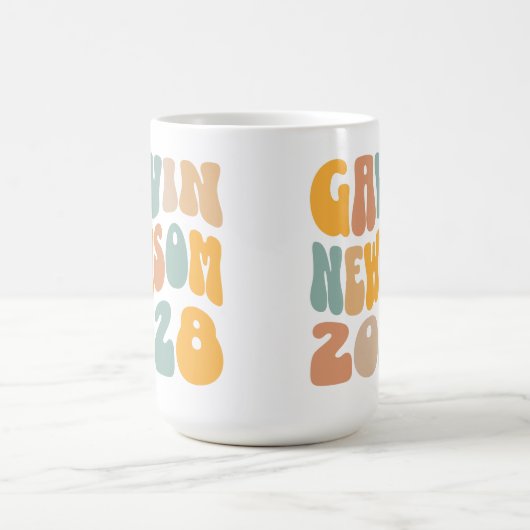 Gavin Newsom 2028社長のWavy文字 コーヒーマグカップ (中央)