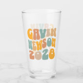 Gavin Newsom 2028社長のWavy文字 タンブラーグラス (正面)