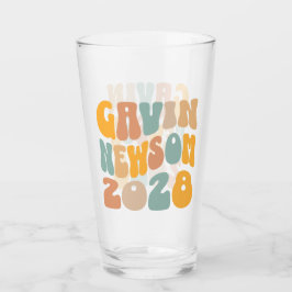 Gavin Newsom 2028社長のWavy文字 タンブラーグラス