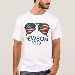 Gavin Newsom 2028社長サングラス Tシャツ