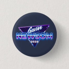Gavin Newsom 2028社長レトロ80s 缶バッジ