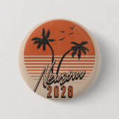 Gavin Newsom 2028社長Palm Tree Sunset 缶バッジ (正面)