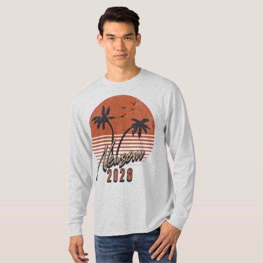 Gavin Newsom 2028社長Palm Tree Sunset Tシャツ (正面フル)