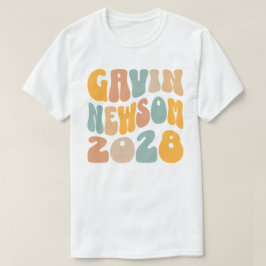 Gavin Newsom 2028 大統領 ウェーブテキスト Tシャツ