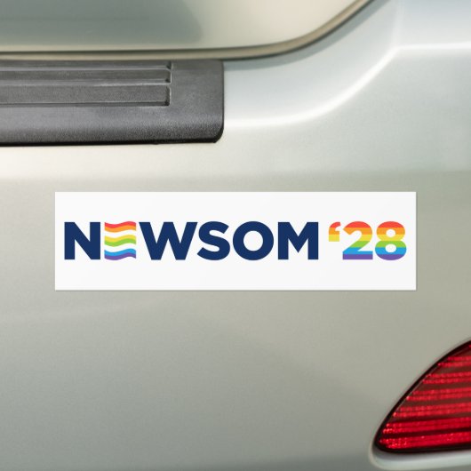 Gavin Newsom 2028 LGBTQ バンパーステッカー (車上)