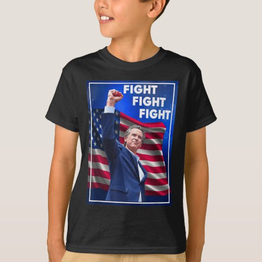 Gavin Newsom Fight Fight Fight, Funny Sarcastic Ga Tシャツ (正面)