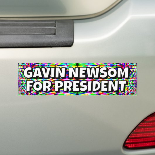 GAVIN NEWSOM FOR PRESIDENT バンパーステッカー (車上)