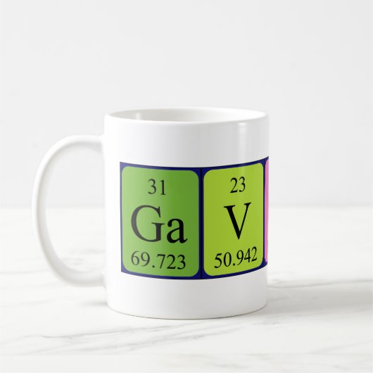 Gavino定期テーブル名mug コーヒーマグカップ (左)