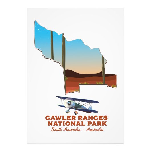 Gawler ranges travel poster map フォトプリント            (正面)