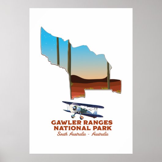 Gawler ranges travel poster map ポスター (正面)