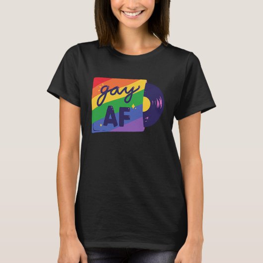 Gay AF   Gay LGBT Quote Tシャツ (正面)