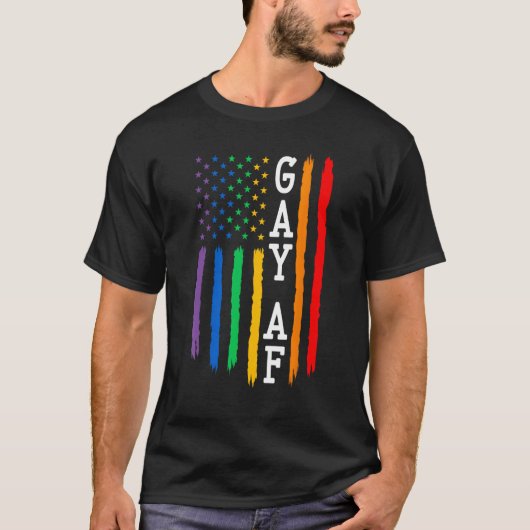 Gay AF Pride American Flag   LGBTQ Gay Pride Month Tシャツ (正面)