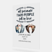 Gay All Because Two People Fell In Love Wedding アクリルサイン (傾斜)