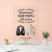 Gay All Because Two People Fell In Love Wedding アクリルサイン (ウェディング)
