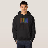 Gay Barcode California Pride LGBTQ Trendy Rainbow  パーカ (正面フル)