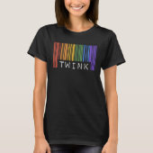 Gay Barcode Twink  Trendy Rainbow Pride Flag Month Tシャツ (正面)