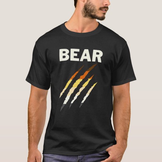 Gay Bear  with Bear Pride Flag Gay Daddy Tシャツ (正面)