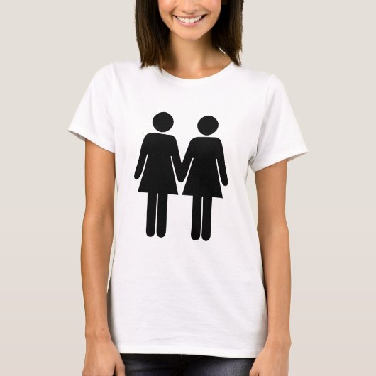 Gay couple (women) hand in hand tシャツ (正面)