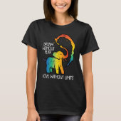 Gay Elephant Dream Without Fear Rainbow Pride Lgbt Tシャツ (正面)