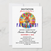 Gay LGBTQ Any Age Fabulous Rainbow Birthday 招待状 (正面)