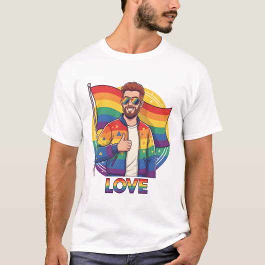 Gay LOVE T-Shirt | Gay Pride Shirt for Men | LGBTQ Tシャツ (正面)