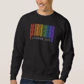 Gay Lumberjack Pride Flag Barcode Queer Rainbow LG スウェットシャツ (正面)