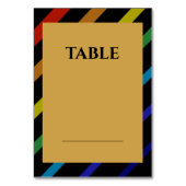 Gay Men Wedding Elegant Rainbow テーブルナンバー (正面)