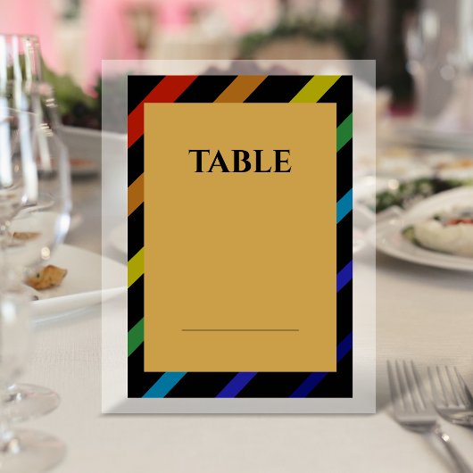 Gay Men Wedding Elegant Rainbow テーブルナンバー