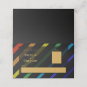 Gay Men Wedding Elegant Rainbow プレイスカード (外部開封)