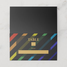 Gay Men Wedding Elegant Rainbow プレイスカード