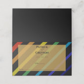 Gay Men Wedding Elegant Rainbow プレイスカード (外部開封)