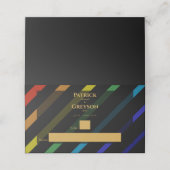 Gay Men Wedding Elegant Rainbow プレイスカード (外部開封)