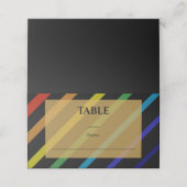 Gay Men Wedding Elegant Rainbow プレイスカード (外部開封)