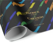 Gay Men Wedding Elegant Rainbow ラッピングペーパー (ロールコーナー)