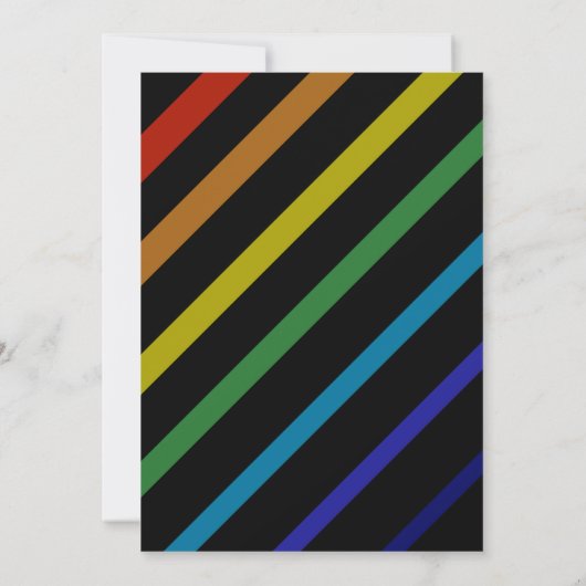 Gay Men Wedding Elegant Rainbow 招待状 (裏面)