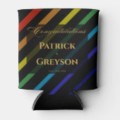 Gay Men Wedding Elegant Rainbow 缶クーラー (正面)